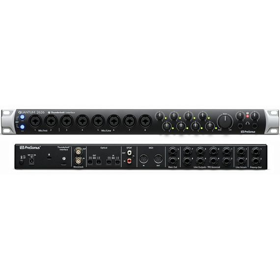 PRESONUS Quantum 2626 аудио-MIDI интерфейс Thunderbolt, 8 мик.вх.8 лин.вых, 26вх/26вых всего, S/PDIF