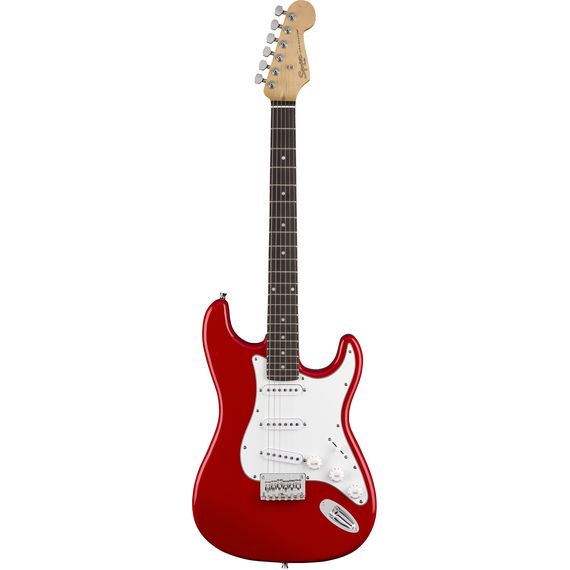 FENDER SQUIER MM STRATOCASTER HARD TAIL RED электрогитара, цвет красный, гриф - клён, бридж фиксированный, звукосниматели S/S/S