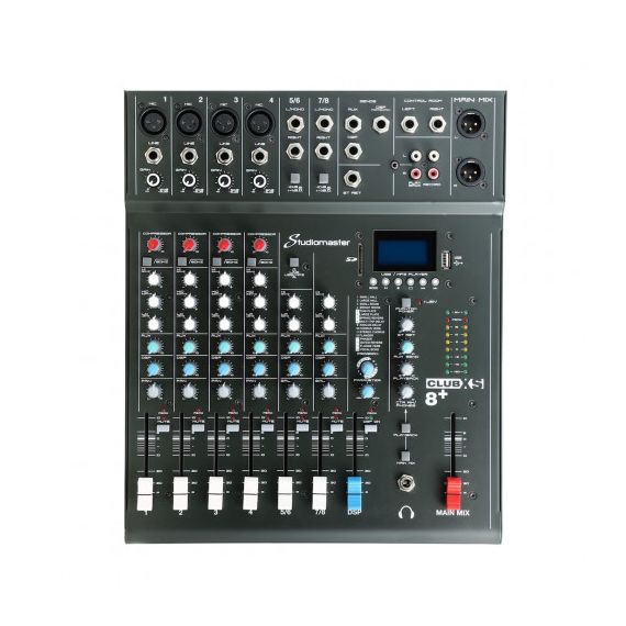 STUDIOMASTER CLUB XS8+ Микшерный пульт, DSP, MP3, Bluetooth.