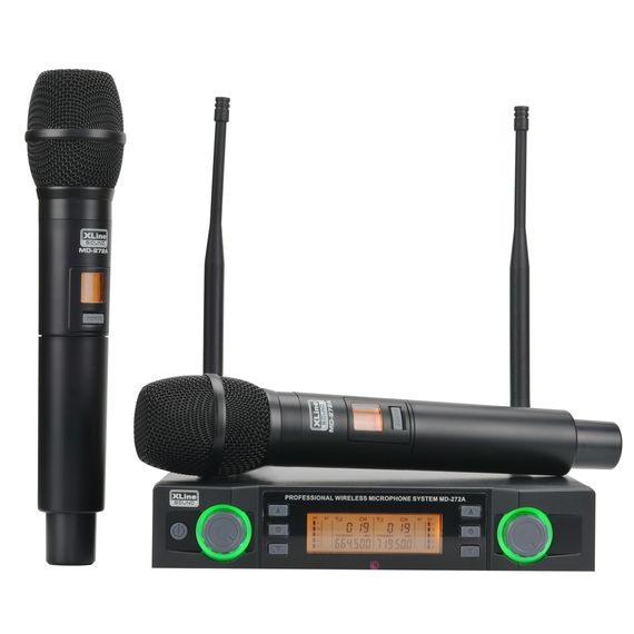 XLINE MD-272A Радиосистема двухканальная c двумя ручными передатчиками, 2 канала по 10 фикс. частот