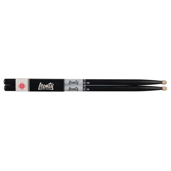 LEONTY LB5BW 5B Барабанные палочки, граб, деревянный наконечник, черные