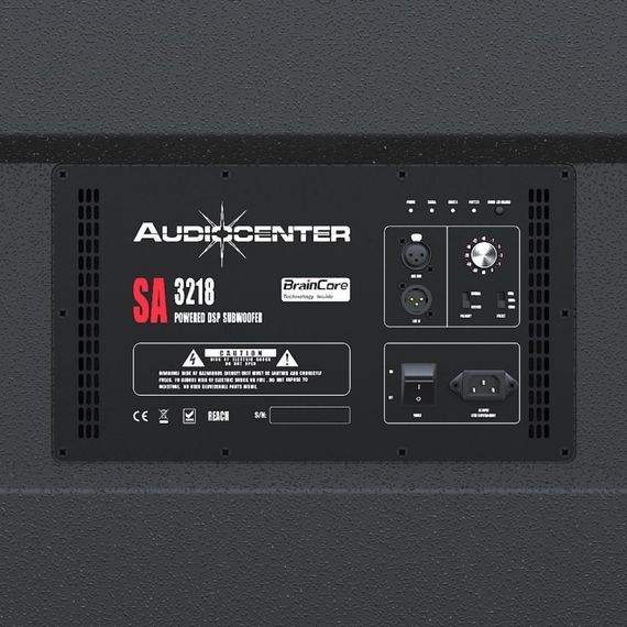 AUDIOCENTER SA3218 Активный 2х18" сабвуфер 2000вт, макс SPL 140 дБ