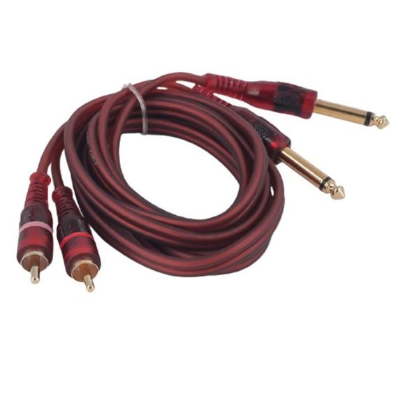 ​STOREMUSIC AP-1263R/1.5 аудиокабель 2xJack 6.3 - 2xRCA , 2-моно-штекера 6.3мм(TS) на 2RCA штекера - 1.5 метра, силикон