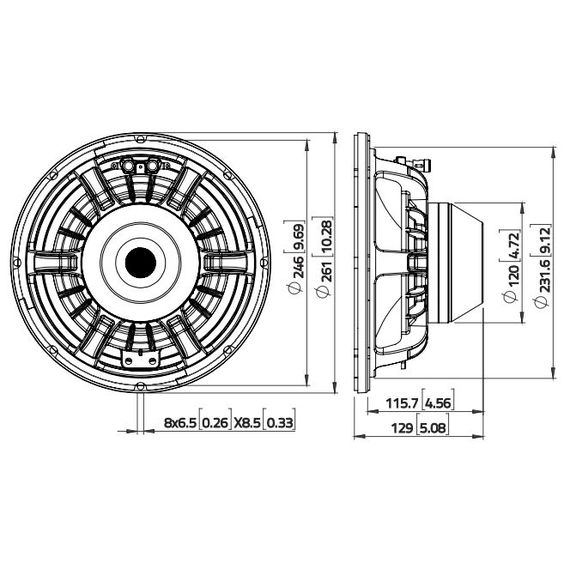 LAVOCE WAN102.50LD Динамик 10", 600Вт, 8 Ом