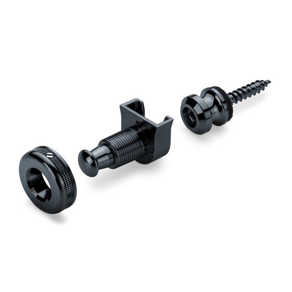SCHALLER 14010401 (1446) Security Lock крепление для ремня с блокировкой для гитары (пара),  покрытие черный Хром, вес 22 гр