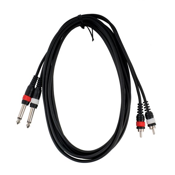 CASCHA HH-2095 Кабель акустический 2х6.3мм-2хRCA, стерео, 3м