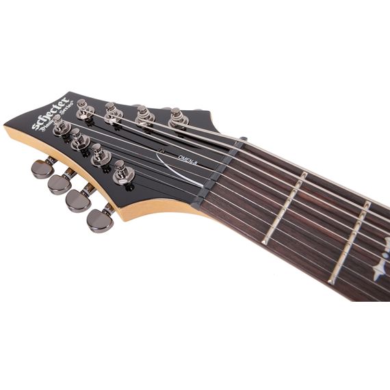 SCHECTER OMEN-8 ACTIVE BLK Гитара электрическая, 8 струн, корпус липа, гриф клен, лады 24XJumbo, зву, изображение 3