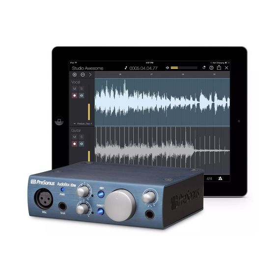 PRESONUS AudioBox iOne аудио интерфейс, USB 2.0/iPad-Port, 2вх/2 вых канала, 1мик,1инстр, 24бит/44-96кГц, софт Studio One Artist