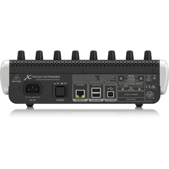 BEHRINGER X-TOUCH EXTENDER MIDI-контроллер USB/Ethernet, может работать как расширение модели X-TOUCH, 8 моторизованных фейдеров 100 мм