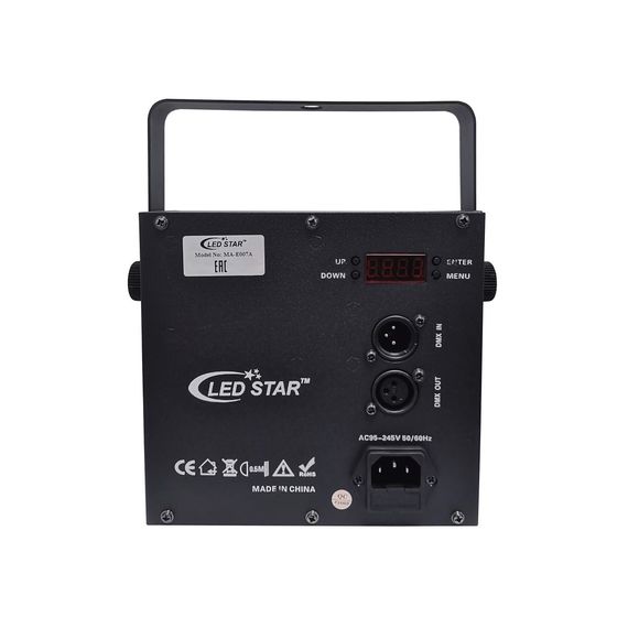 LED STAR MA-E007A Эффект светодиодный, 4 в 1, 50W, Ball, UV, Strobe, Laser red/green, DMX, master/slave, авто, звуковая активация, пульт управления