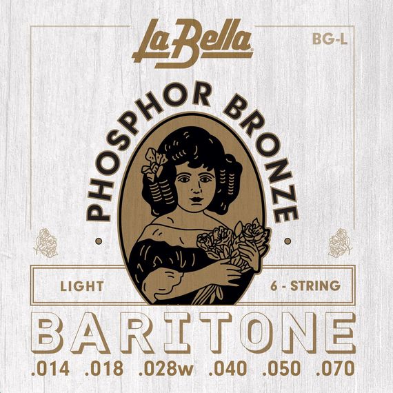 LA BELLA 40PCL Custom Light Струны для акустической гитары. Оплетка басовых струн - специальный "золотой" сплав бронзы. 011 015 022W 032 042 052