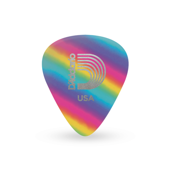 PLANET WAVES 1CRB4 Rainbow Медиаторы, целлулоид, расцветка радуга, 1шт, средние