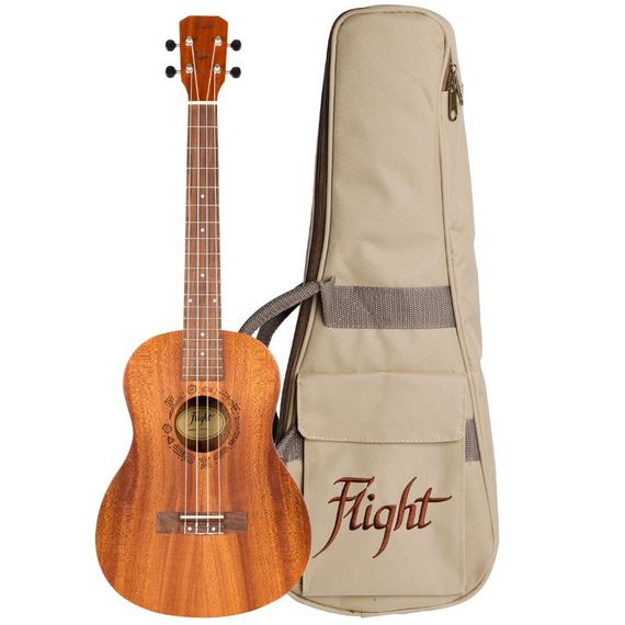 FLIGHT NUB310 Укулеле баритон серия Natural, верхняя дека и корпус - сапеле, чехол в комплекте