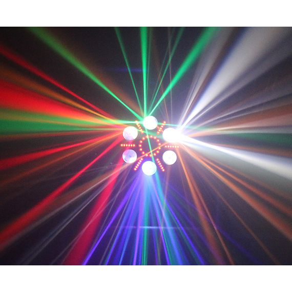 LED STAR CB-06 Эффект светодиодный многолучевой, 51х0,2Вт RGB, 5*8Вт R/G/B/W/A, ПДУ