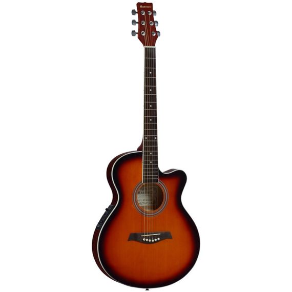 MARTINEZ SW024HC/SB Электроакустическая гитара в узком корпусе фолк (40 дюймов) с вырезом.