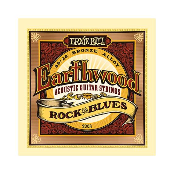 ERNIE BALL P02008 Earthwood Rock & Blues Комплект струн для акустической гитары, бронза, 10-52