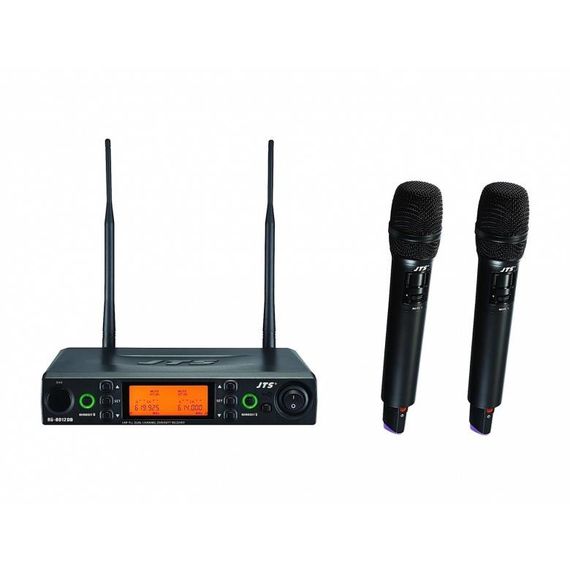 JTS RU-8012DB/RU-850LTH (650-686 МГц) Радиосистема с двумя съемными антеннами BNC и двумя ручными передатчиками RU-850LTH с PLL-фазовой автоподстройкой частоты.