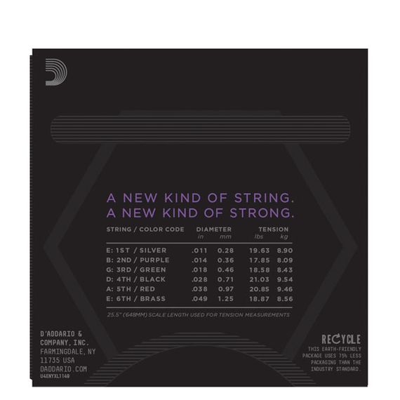 D'ADDARIO NYXL1149 Medium Набор струн для электрогитары, калибр 11-49