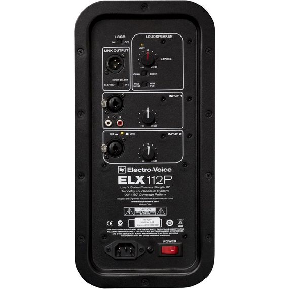 ELECTRO-VOICE ELX112P Акустическая система 2-полосная активная, 12'', макс. SPL 132 дБ (пик), 1000W, 50Гц-20кГц, цвет черный