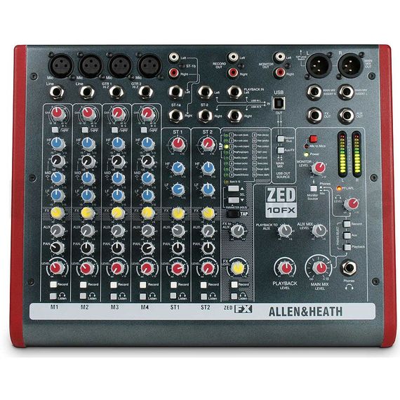 ALLEN&HEATH ZED10FX Микшерный пульт 4 моно, 2 стерео, USB интерфейс, процессор эффектов, изображение 2