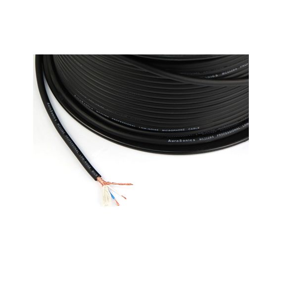 AURASONICS MC222BS микрофонный кабель Ø6мм, 39*0.10, 0.31mm², 22AWG, плетеный экран, бухта 100м