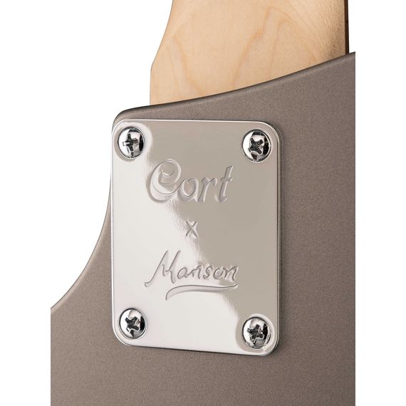 CORT MBM-1-SS Manson Series Электрогитара, серебристая. Накладка грифа: терминалия (Indian Laurel), радиус 12-16". 22 лада.