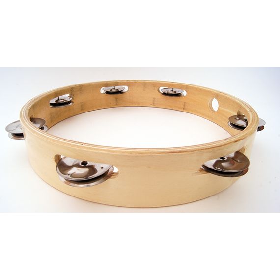 DADI HLT-101 Тамбурин круглый без кожи 10" деревянный, 1 ряд бубенцов