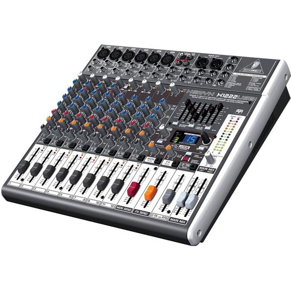 BEHRINGER X1222USB Микшерный пульт ,4моно,4стер.,6 мик.предусил,2 AUX-шины,процессор эффектов, USB,эквалайзер