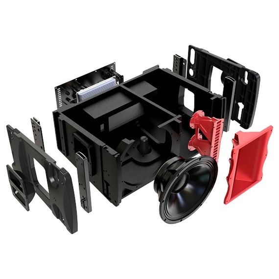 AUDIOCENTER K-LA12A активный элемент линейного массива с 1 х12" динамиком, Мощность пик 2000Вт, SPL max - 137дБ, раскрытие по горизонтали 100грд, частотный диапазон 47Гц - 19кГц, 698×324×468 мм, 31 кг