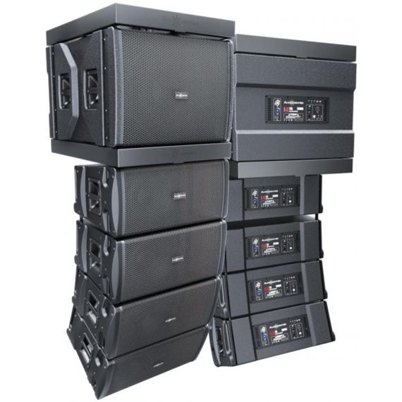 AUDIOCENTER K-LA12A активный элемент линейного массива с 1 х12" динамиком, Мощность пик 2000Вт, SPL max - 137дБ, раскрытие по горизонтали 100грд, частотный диапазон 47Гц - 19кГц, 698×324×468 мм, 31 кг