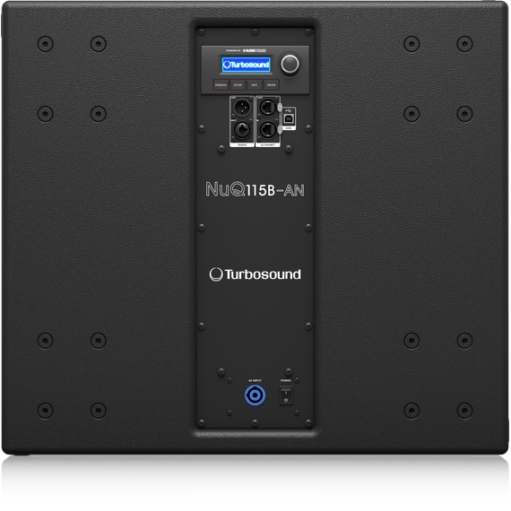 TURBOSOUND NuQ115B-AN активный сабвуфер прямого излучения, 15", усилитель 3000Вт с DSP KLARK TEKNIK, сеть ULTRANET