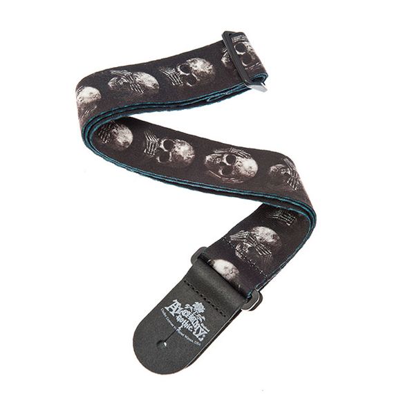 PLANET WAVES 50AL01 Ремень для гитары, плетеный, серия Alchemy Gothic™ ,  Muted Skulls