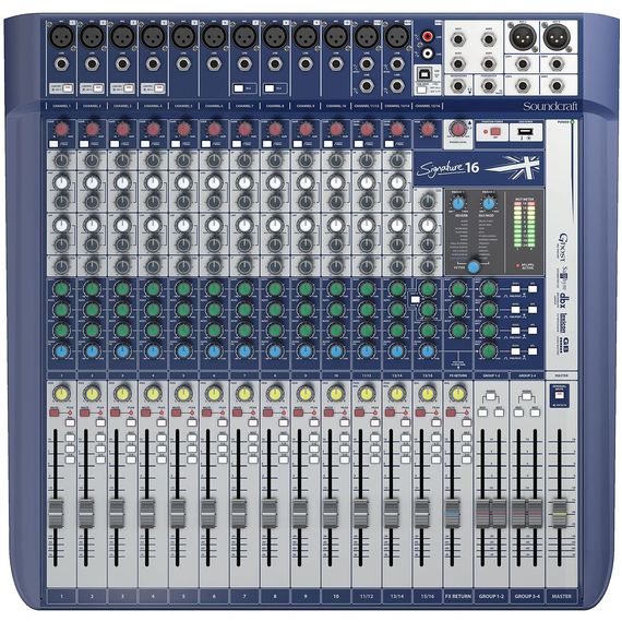 SOUNDCRAFT SIGNATURE 16 аналоговый микшерный пульт, 16 входов