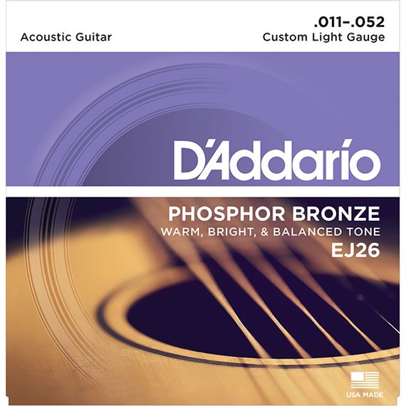 D'ADDARIO EJ26 Набор 6 струн для гитары акустик фосфор-бронза 011-052