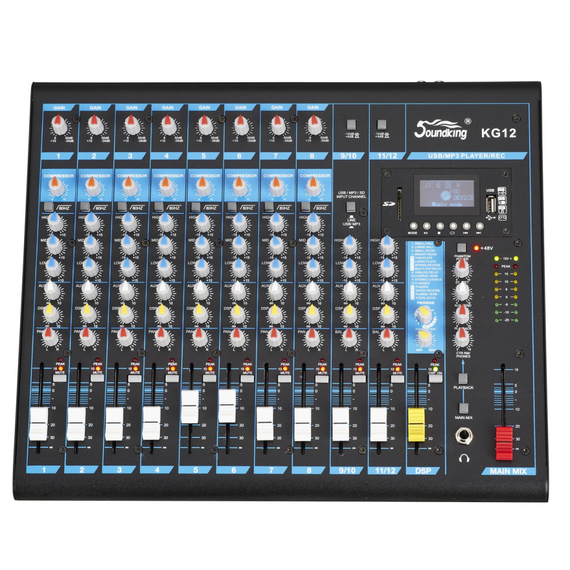 SOUNDKING KG12 Микшерный пульт, 12 Микрофонный вход: 8 Стерео