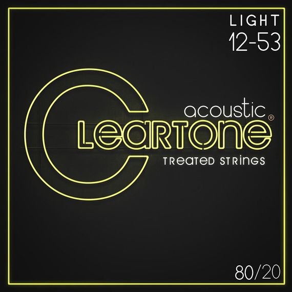 CLEARTONE 7612 80/20 Комплект струн для акустической гитары, бронза 80/20, с покрытием, 12-53