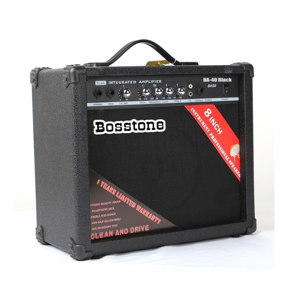 BOSSTONE BA-40W Black Комбоусилитель для бас гитары: Мощность - 40 Ватт, Динамик 8".