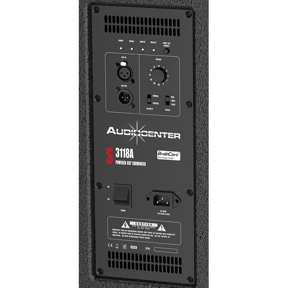 AUDIOCENTER S3118A активный сабвуфер SPL max - 134 дБ