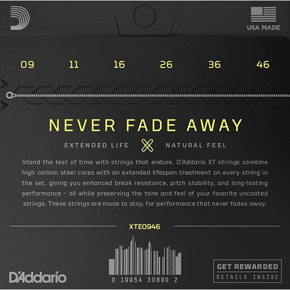D'ADDARIO XTE0946 XT Комплект струн для электрогитары, никелированные, 9-46, с покрытием
