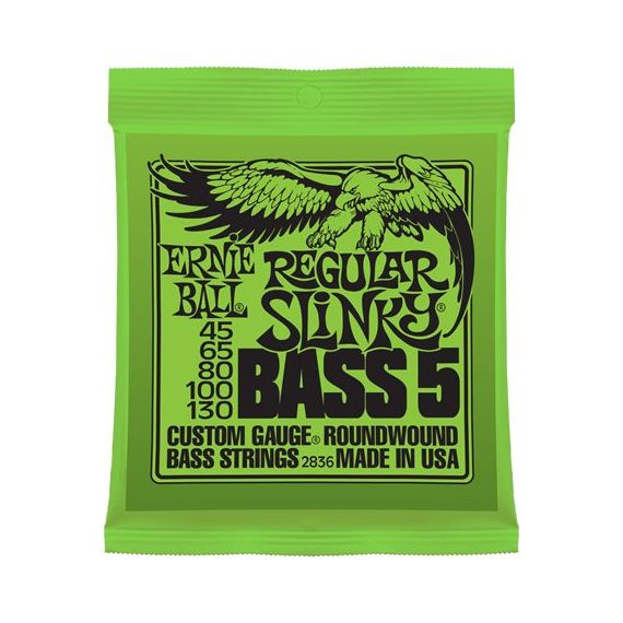 ERNIE BALL P02836 Regular Slinky Bass Комплект струн для 5-струнной бас-гитары, 45-130, никель