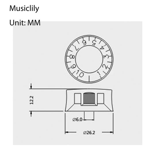 MUSICLILY M145-4 Ручка потенциометра LP Style, метрическая, золото (4шт в комплекте)