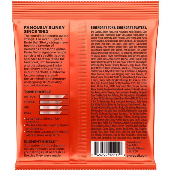 ​ERNIE BALL P02215 Skinny Top Heavy Bottom Комплект струн для электрогитары, никель, 10-52
