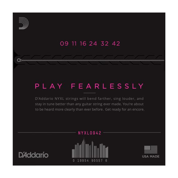 D`ADDARIO NYXL0942 SUPER LIGHT 9-42 струны для электрогитары, толщина 9-42