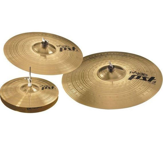 PAISTE PST 3 Universal Set 14/16/20 комплект тарелок: hi-hat 14"х2, crash 16", ride 20", латунь
