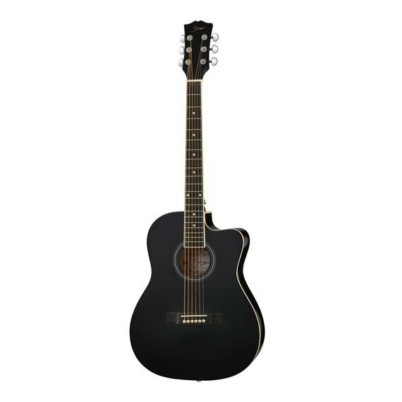 SMIGER GA-H10-38-BK Акустическая гитара, с вырезом, черная