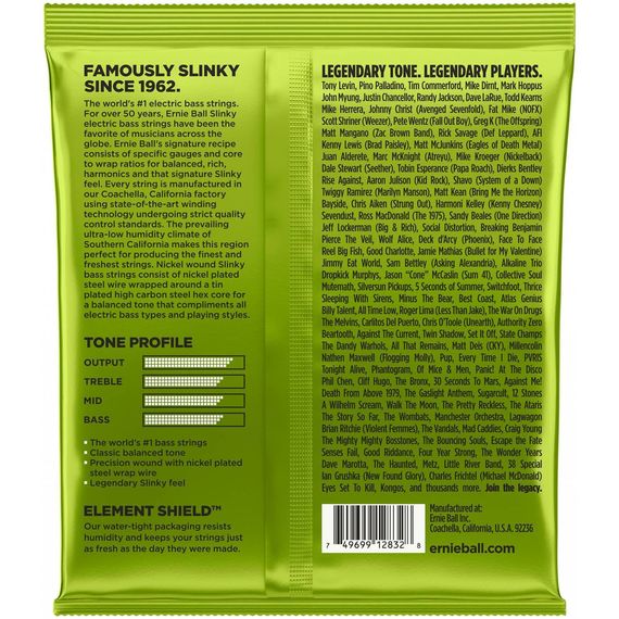 ERNIE BALL 2832 Nickel 50-105 Wound Slinky Regular Струны для бас-гитары