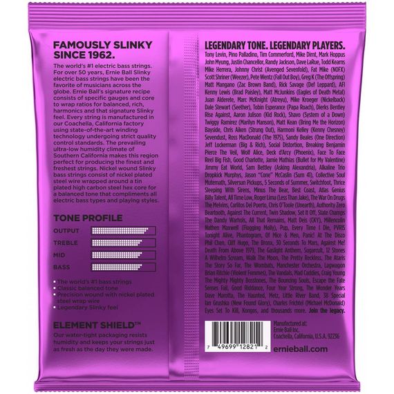 ERNIE BALL 2821 Nickel 50-135 Wound Slinky Power Струны для 5 струнной бас-гитары