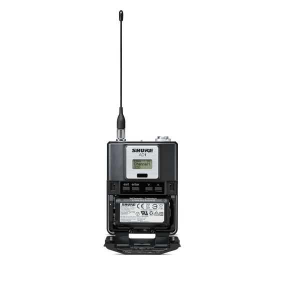 SHURE AD1=-G56 Цифровой поясной передатчик 470-638 МГц (рабочий диапазон 470-636 МГц), разъём TA4M, изображение 2