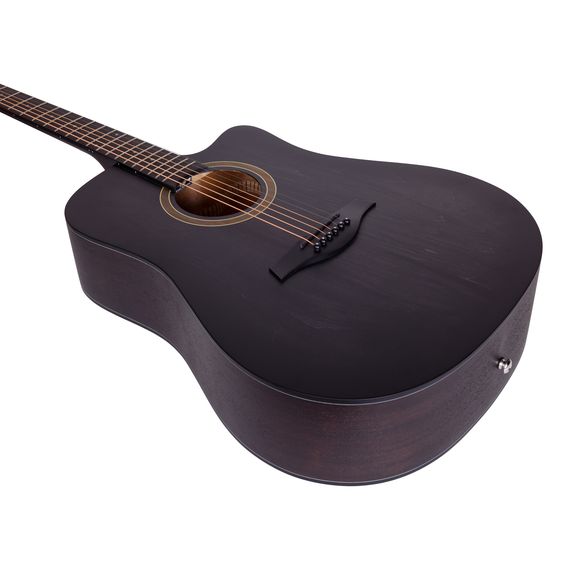 ROCKDALE Aurora D1 C BK Акустическая гитара. Форма корпуса Dreadnought с вырезом. Цвет полупрозрачный черный