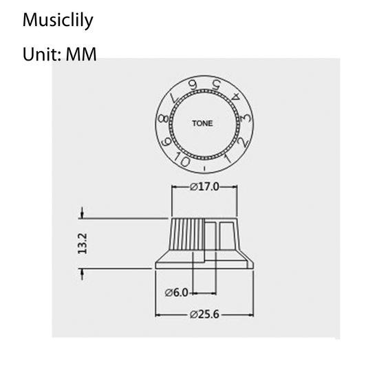 MUSICLILY M148 Комплект ручек потенциометров (2+1), Fender Strat, белые